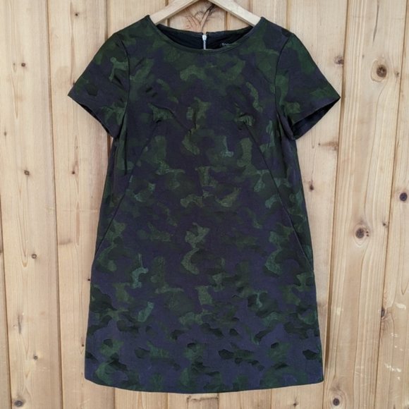 Topshop Jacquard Camoflage A-Line Dress - 2 - Picture 2 of 8